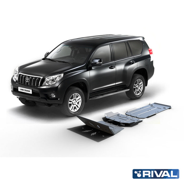 Skid Plates (Sets) Lexus GX 2009-2013; 2013-2019;  Toyota Land Cruiser Prado 2009-2013; 2013-2017; 2017-2020; 2020-2023; 4,6 l. / gasoline; 2,7 l. / gasoline; 3 l. / diesel; 4 l. / gasoline; 2,8 l. / diesel